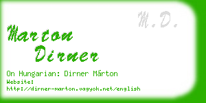 marton dirner business card